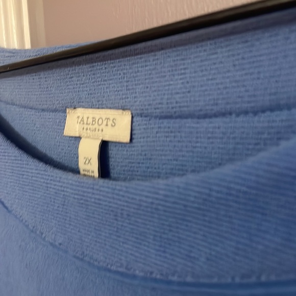 Talbots blue 2x 3/4 sleeve shirt - Picture 2 of 3